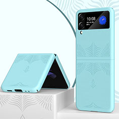 Hard Rigid Plastic Matte Finish Case Back Cover H04 for Samsung Galaxy Z Flip4 5G Sky Blue