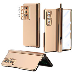 Hard Rigid Plastic Matte Finish Case Back Cover H08 for Samsung Galaxy Z Fold3 5G Gold