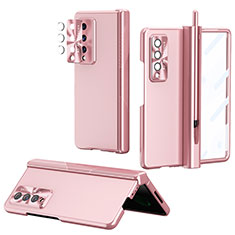 Hard Rigid Plastic Matte Finish Case Back Cover H08 for Samsung Galaxy Z Fold3 5G Rose Gold