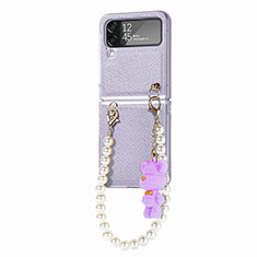 Hard Rigid Plastic Matte Finish Case Back Cover L03 for Samsung Galaxy Z Flip4 5G Clove Purple