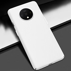 Hard Rigid Plastic Matte Finish Case Back Cover M02 for OnePlus 7T White