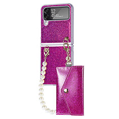 Hard Rigid Plastic Matte Finish Case Back Cover P08 for Samsung Galaxy Z Flip4 5G Purple