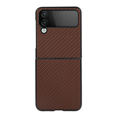 Hard Rigid Plastic Matte Finish Case Back Cover R01 for Samsung Galaxy Z Flip4 5G Brown