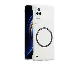 Hard Rigid Plastic Matte Finish Case Back Cover with Mag-Safe Magnetic for Xiaomi Redmi K50 5G White