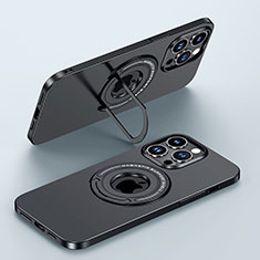 Hard Rigid Plastic Matte Finish Case Back Cover with Mag-Safe Magnetic JB1 for Apple iPhone 15 Pro Black