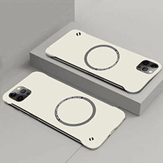 Hard Rigid Plastic Matte Finish Case Back Cover with Mag-Safe Magnetic P01 for Apple iPhone 15 White