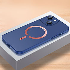 Hard Rigid Plastic Matte Finish Case Back Cover with Mag-Safe Magnetic QC1 for Apple iPhone 13 Blue
