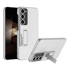 Hard Rigid Plastic Matte Finish Case Back Cover with Stand AC1 for Samsung Galaxy S24 5G Silver