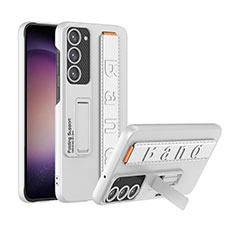 Hard Rigid Plastic Matte Finish Case Back Cover with Stand AC2 for Samsung Galaxy S22 5G White