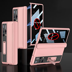 Hard Rigid Plastic Matte Finish Case Back Cover with Stand AC3 for Huawei Mate X2 Pink