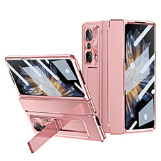 Hard Rigid Plastic Matte Finish Case Back Cover with Stand ZL2 for Huawei Honor Magic Vs 5G Rose Gold