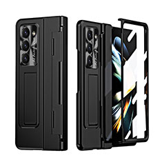 Hard Rigid Plastic Matte Finish Case Back Cover with Stand ZL3 for Samsung Galaxy Z Fold5 5G Black