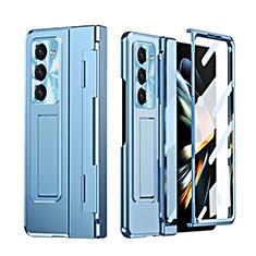 Hard Rigid Plastic Matte Finish Case Back Cover with Stand ZL3 for Samsung Galaxy Z Fold5 5G Blue