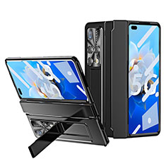 Hard Rigid Plastic Matte Finish Case Back Cover with Stand ZL4 for Huawei Mate X2 Black