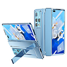 Hard Rigid Plastic Matte Finish Case Back Cover with Stand ZL4 for Huawei Mate X2 Blue