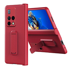 Hard Rigid Plastic Matte Finish Case Back Cover with Stand ZL6 for Huawei Mate X2 Red