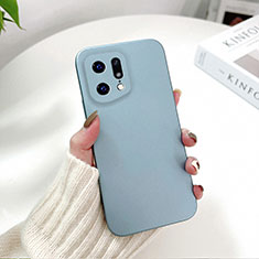 Hard Rigid Plastic Matte Finish Case Back Cover YK6 for Oppo Find X5 5G Sky Blue