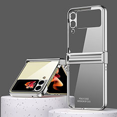 Hard Rigid Plastic Matte Finish Case Back Cover ZL1 for Samsung Galaxy Z Flip3 5G Silver