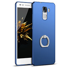 Hard Rigid Plastic Matte Finish Case Cover with Finger Ring Stand A01 for Huawei Honor 7 Blue