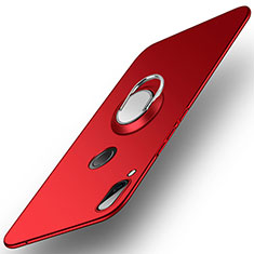 Hard Rigid Plastic Matte Finish Case Cover with Finger Ring Stand A01 for Huawei Nova 3 Red