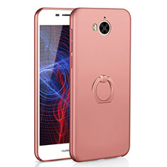 Hard Rigid Plastic Matte Finish Case Cover with Finger Ring Stand A01 for Huawei Nova Young Rose Gold