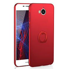 Hard Rigid Plastic Matte Finish Case Cover with Finger Ring Stand A01 for Huawei Y5 III Y5 3 Red