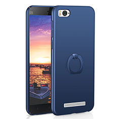 Hard Rigid Plastic Matte Finish Case Cover with Finger Ring Stand A01 for Xiaomi Mi 4C Blue