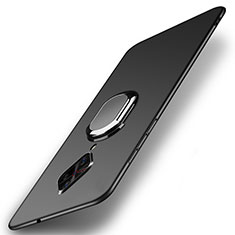 Hard Rigid Plastic Matte Finish Case Cover with Magnetic Finger Ring Stand A01 for Vivo S1 Pro Black