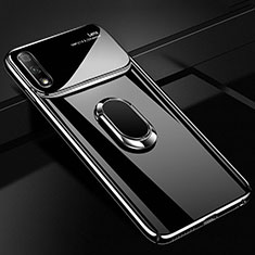 Hard Rigid Plastic Matte Finish Case Cover with Magnetic Finger Ring Stand A02 for Huawei P Smart Z (2019) Black