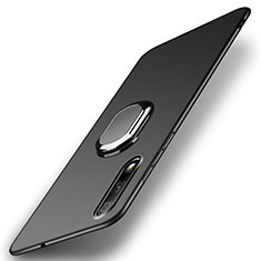 Hard Rigid Plastic Matte Finish Case Cover with Magnetic Finger Ring Stand A04 for Huawei P Smart Z (2019) Black