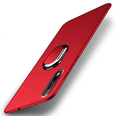 Hard Rigid Plastic Matte Finish Case Cover with Magnetic Finger Ring Stand A04 for Huawei P Smart Z (2019) Red