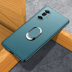 Hard Rigid Plastic Matte Finish Case Cover with Magnetic Finger Ring Stand for Xiaomi Redmi K40 Gaming 5G Green