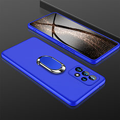 Hard Rigid Plastic Matte Finish Case Cover with Magnetic Finger Ring Stand GK1 for Samsung Galaxy A53 5G Blue