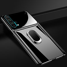 Hard Rigid Plastic Matte Finish Case Cover with Magnetic Finger Ring Stand P01 for Huawei Honor 20 Pro Black