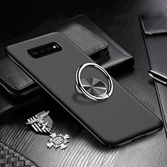 Hard Rigid Plastic Matte Finish Case Cover with Magnetic Finger Ring Stand P01 for Samsung Galaxy S10 Plus Black