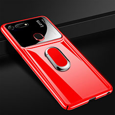 Hard Rigid Plastic Matte Finish Case Cover with Magnetic Finger Ring Stand P02 for Huawei Honor View 20 Red