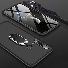 Hard Rigid Plastic Matte Finish Case Cover with Magnetic Finger Ring Stand P02 for Huawei P20 Lite (2019) Black
