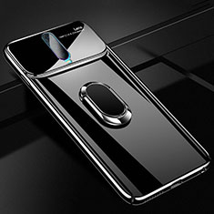 Hard Rigid Plastic Matte Finish Case Cover with Magnetic Finger Ring Stand P02 for Oppo RX17 Pro Black