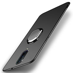 Hard Rigid Plastic Matte Finish Case Cover with Magnetic Finger Ring Stand P03 for Oppo R17 Pro Black