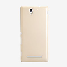 Hard Rigid Plastic Matte Finish Case for Sony Xperia C3 Gold