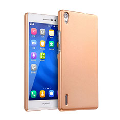 Hard Rigid Plastic Matte Finish Cover for Huawei P7 Dual SIM Gold