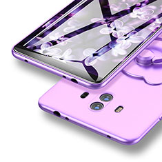 Hard Rigid Plastic Matte Finish Cover with Finger Ring Stand A03 for Huawei Mate 10 Purple