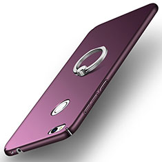 Hard Rigid Plastic Matte Finish Cover with Finger Ring Stand A03 for Huawei P8 Lite (2017) Purple