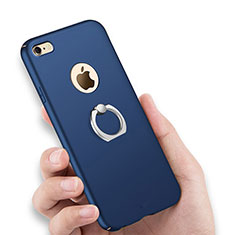 Hard Rigid Plastic Matte Finish Cover with Finger Ring Stand for Apple iPhone 6 Plus Blue