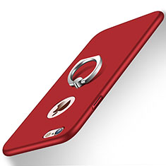 Hard Rigid Plastic Matte Finish Cover with Finger Ring Stand for Apple iPhone 6 Red