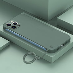 Hard Rigid Plastic Matte Finish Frameless Case Back Cover for Apple iPhone 15 Pro Green
