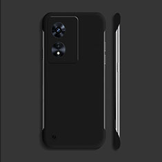 Hard Rigid Plastic Matte Finish Frameless Case Back Cover for Oppo A38 Black