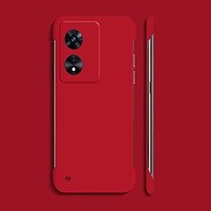 Hard Rigid Plastic Matte Finish Frameless Case Back Cover for Oppo A58 4G Red