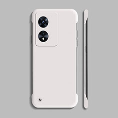 Hard Rigid Plastic Matte Finish Frameless Case Back Cover for Oppo A78 4G White