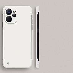 Hard Rigid Plastic Matte Finish Frameless Case Back Cover for Realme 10T 5G White